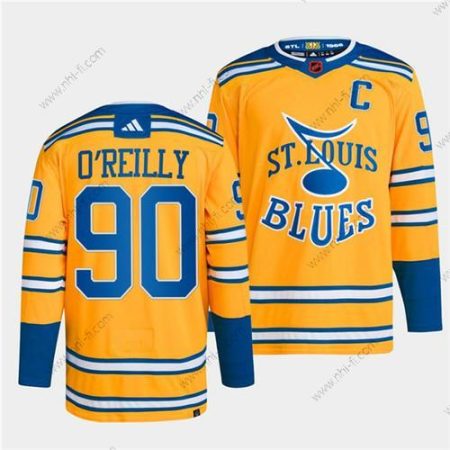 St. Louis Blues #90 Ryan O’Reilly Keltainen 2022-23 Käänteinen Retro Ommeltu Paita – Miesten