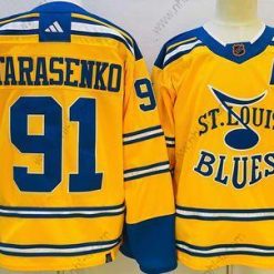 St. Louis Blues #91 Vladimir Tarasenko Keltainen 2022-23 Käänteinen Retro Ommeltu Paita – Miesten