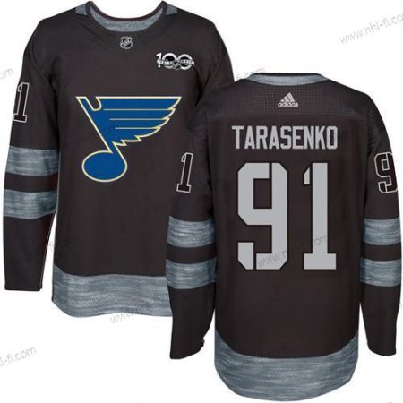 St. Louis Blues #91 Vladimir Tarasenko Musta 1917-2017 100th Vuosipäivä Ommeltu NHL Paita – Miesten