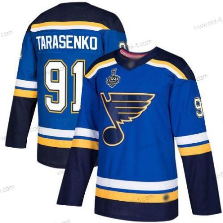 St. Louis Blues #91 Vladimir Tarasenko Sininen Kotiottelu Aito 2019 Stanley Cup Final Bound Ommeltu Jääkiekko Paita – Miesten