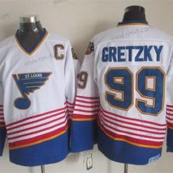 St. Louis Blues #99 Wayne Gretzky 1995 Valkoinen Retro CCM Paita – Miesten