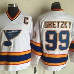 St. Louis Blues #99 Wayne Gretzky 1998-99 Valkoinen CCM Vintage Paita – Miesten