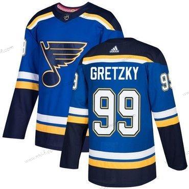 St. Louis Blues #99 Wayne Gretzky Sininen Kotiottelu Aito Ommeltu NHL Paita – Nuoret