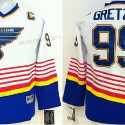 St. Louis Blues #99 Wayne Gretzky Valkoinen Retro CCM Paita – Lasten