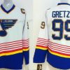 St. Louis Blues #99 Wayne Gretzky Valkoinen Retro CCM Paita – Miesten