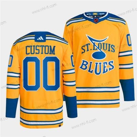 St. Louis Blues Räätälöidyt Keltainen 2022-23 Käänteinen Retro Ommeltu Paita – Miesten