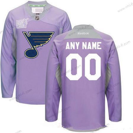 St. Louis Blues Räätälöidyt Violetti Pinkki Reebok Jääkiekko Taistelee syöpää vastaan Harjoitus Paita – Miesten