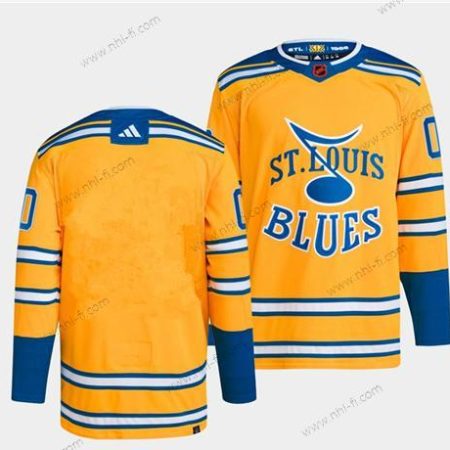 St. Louis Blues Tyhjä Keltainen 2022-23 Käänteinen Retro Ommeltu Paita – Miesten