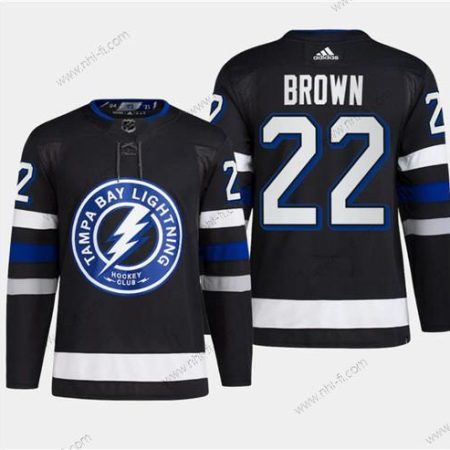 Tampa Bay Lightning #22 Logan Brown Musta 2024 Stadium Series Ommeltu Paita – Miesten