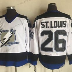 Tampa Bay Lightning #26 Martin St. Louis Valkoinen 2003-04 Ommeltu NHL CCM Vintage Paita – Miesten