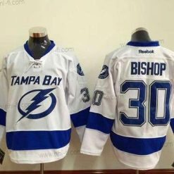 Tampa Bay Lightning #30 Ben Bishop Valkoinen Paita – Miesten