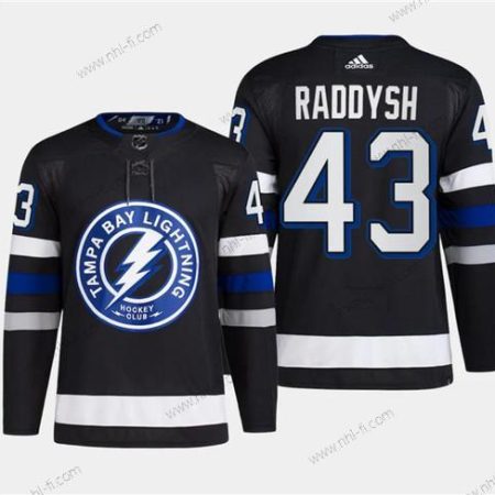 Tampa Bay Lightning #43 Darren Raddysh Musta 2024 Stadium Series Ommeltu Paita – Miesten