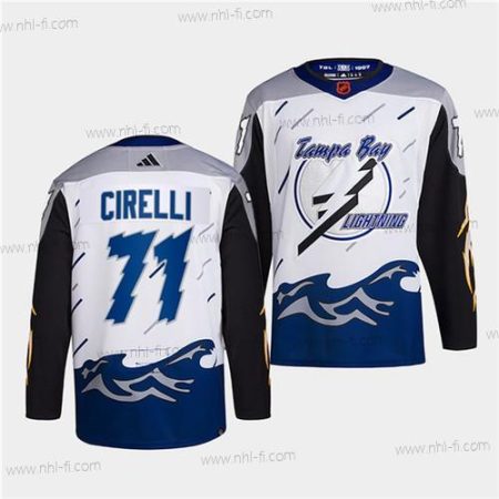 Tampa Bay Lightning #71 Anthony Cirelli Valkoinen 2022 Käänteinen Retro Ommeltu Paita – Miesten