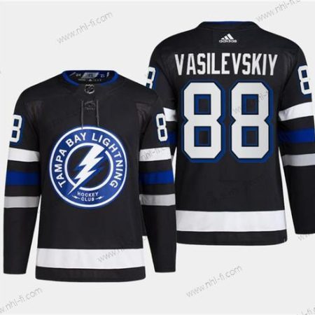 Tampa Bay Lightning #88 Andrei Vasilevskiy Musta 2024 Stadium Series Ommeltu Paita – Miesten