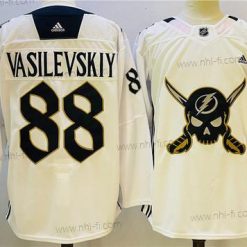 Tampa Bay Lightning #88 Andrei Vasilevskiy Valkoinen Ommeltu Paita – Miesten