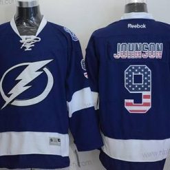 Tampa Bay Lightning #9 Tyler Johnson USA Flag Sininen Paita – Miesten