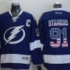 Tampa Bay Lightning #91 Steven Stamkos USA Flag Sininen Paita – Miesten