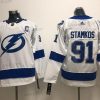 Tampa Bay Lightning #91 Steven Stamkos Valkoinen Road Aito Ommeltu NHL Paita – Nuoret