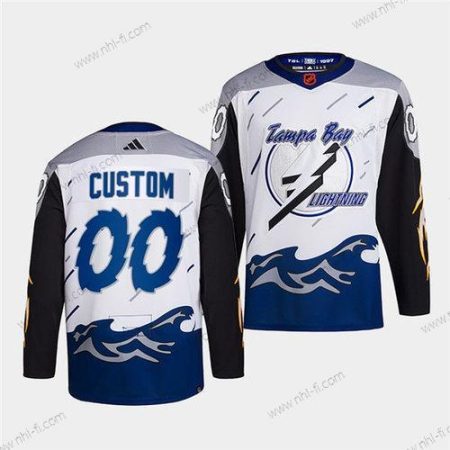 Tampa Bay Lightning Räätälöidyt Valkoinen 2022 Käänteinen Retro Ommeltu Paita – Miesten