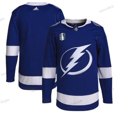 Tampa Bay Lightning Tyhjä 2022 Sininen Stanley Cup Final Patch Ommeltu Paita – Miesten