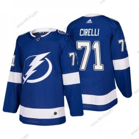 Tampa Bay Lightning#71 Anthony Cirelli Sininen Ommeltu Paita – Miesten