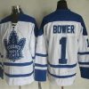 Toronto Maple Leafs #1 Johnny Bower 1998-99 Valkoinen CCM Vintage Paita – Miesten