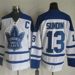 Toronto Maple Leafs #13 Mats Sundin 1998-99 Valkoinen CCM Vintage Paita – Miesten