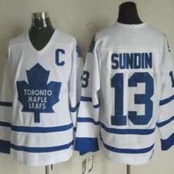 Toronto Maple Leafs #13 Mats Sundin 2000-01 Valkoinen CCM Vintage Paita – Miesten