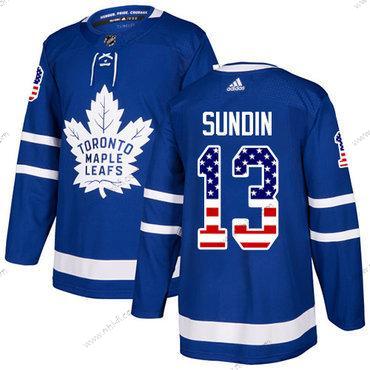 Toronto Maple Leafs #13 Mats Sundin Sininen Kotiottelu Aito USA Flag Ommeltu NHL Paita – Nuoret