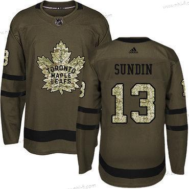 Toronto Maple Leafs #13 Mats Sundin Vihreä Salute to Service Ommeltu NHL Paita – Nuoret