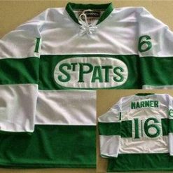 Toronto Maple Leafs #16 Mitchell Marner Valkoinen 2017 St. Patrick’S Day Vihreä Ommeltu NHL Reebok Jääkiekko Paita – Miesten