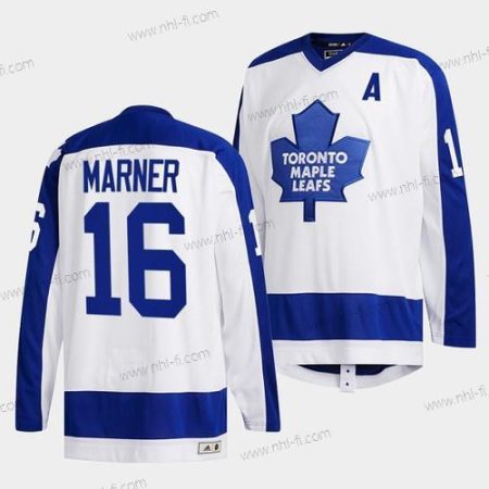 Toronto Maple Leafs #16 Mitchell Marner Valkoinen Klassinens Primary Logo Ommeltu Paita – Miesten