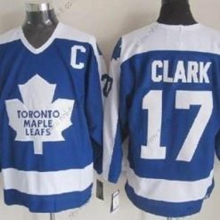 Toronto Maple Leafs #17 Wendel Clark Sininen With Valkoinen Retro CCM Paita – Miesten