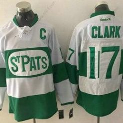 Toronto Maple Leafs #17 Wendel Clark Valkoinen 2017 St. Patrick’S Day Vihreä Ommeltu NHL Reebok Jääkiekko Paita – Miesten