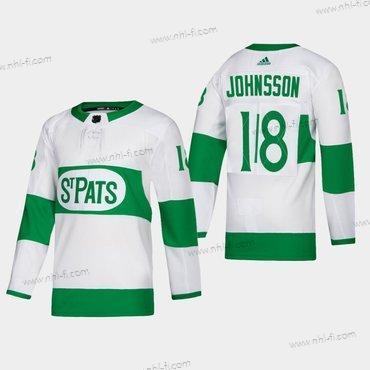 Toronto Maple Leafs #18 Andreas Johnsson St. Pats Road Aito Pelaaja Valkoinen Paita – Miesten