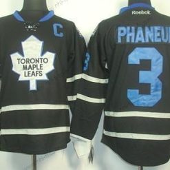 Toronto Maple Leafs #3 Dion Phaneuf Musta Ice Paita – Miesten