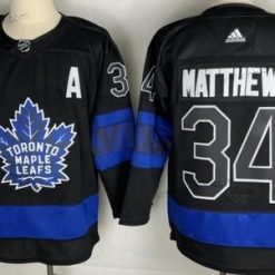 Toronto Maple Leafs #34 Auston Matthews Musta X Drew House Inside Out Ommeltu Paita – Miesten