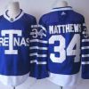 Toronto Maple Leafs #34 Auston Matthews Royal Sininen Arenas 2017-2018 Jääkiekko Ommeltu NHL Paita – Miesten