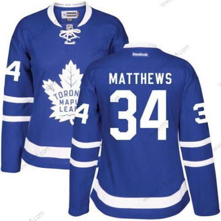 Toronto Maple Leafs #34 Auston Matthews Royal Sininen Kotiottelu Ommeltu NHL 2016-17 Reebok Jääkiekko Paita – Naisten