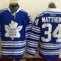 Toronto Maple Leafs #34 Auston Matthews Sininen 2014 Talvi Klassinen Ommeltu NHL Reebok Jääkiekko Paita – Miesten