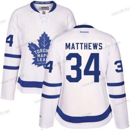 Toronto Maple Leafs #34 Auston Matthews Valkoinen Kolmas Ommeltu NHL 2016-17 Reebok Jääkiekko Paita – Naisten