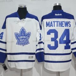 Toronto Maple Leafs #34 Auston Matthews Valkoinen Vieras Ommeltu NHL Paita – Miesten