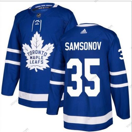 Toronto Maple Leafs #35 Ilya Samsonov Sininen Ommeltu Paita – Miesten