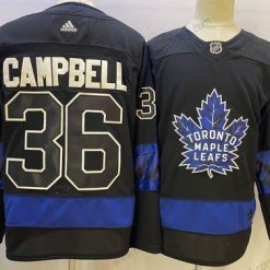 Toronto Maple Leafs #36 Jack Campbell Musta X Drew House Inside Out Ommeltu Paita – Miesten