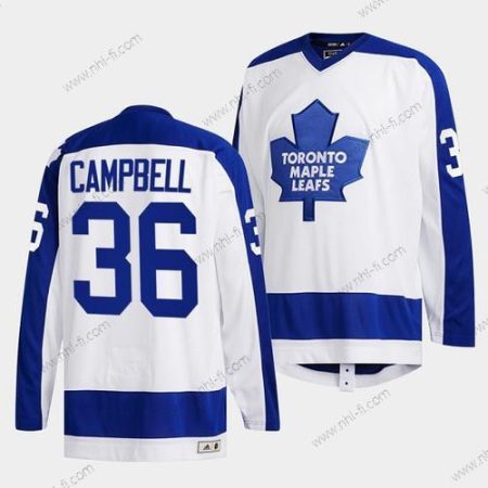 Toronto Maple Leafs #36 Jack Campbell Valkoinen Klassinens Primary Logo Ommeltu Paita – Miesten