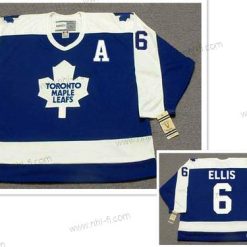 Toronto Maple Leafs #6 Ron Ellis With A Patch Sininen With Valkoinen Retro CCM Paita – Miesten