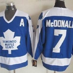 Toronto Maple Leafs #7 Lanny Mcdonald Sininen With Valkoinen Retro CCM Paita – Miesten