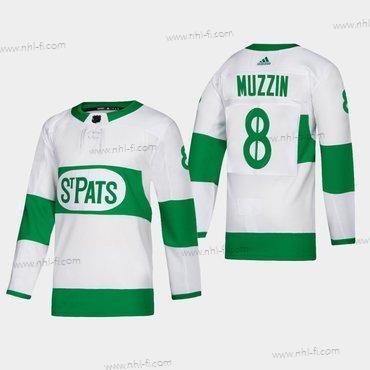 Toronto Maple Leafs #8 Jake Muzzin Toronto St. Pats Road Aito Pelaaja Valkoinen Paita – Miesten