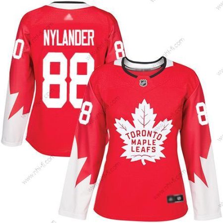 Toronto Maple Leafs #88 William Nylander Punainen Kanadan maajoukkue Aito Ommeltu Jääkiekko Paita – Naisten