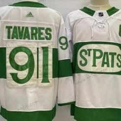 Toronto Maple Leafs #91 John Tavares Valkoinen 2019 St Pats Aito Paita – Miesten